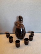 Karafka i kieliszki do miodu pitnego, prl "Zagłoba"