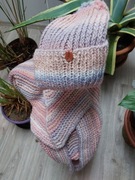 Chusta z czapką ciepła hand made