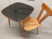 Stolik ze szklanym blatem PRL - Hanna Lachert Spółdzielnia ŁAD 