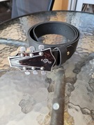 Czarny męski skórzany pasek Gitara 