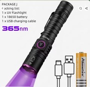 Latarka UV AloneFire SV87 365nm zoom z baterią 18650