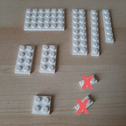 Lego Plates Płytki białe 4x, 2x, 1x (7 sztuk)
