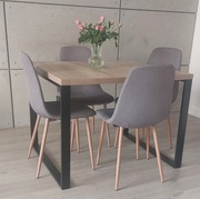 Stół Loft ( robiony na zamówienie )  + 4 krzesła szare 