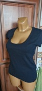 bluzka T-shirt czarna bawełna 36/38