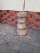 Maselnica drewniana tradycyjna do robienia masła