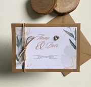 Zaproszenia ślubne boho, personalizowane.