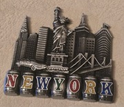 DUŻY Magnes metalowy na lodówkę New York Nowy Jork USA Stany Zjednoczone 37