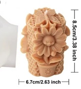 Plaster Miodu SŁONECZNIK MOTYL forma silikonowa 9.2*9.2 do odlewów Świec 