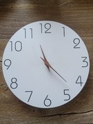 Nowy zegar ścienny cichy mechanizm drewniany 30cm średnica