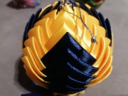 Bombka Hand Made Karczoch Żółto-Granatowa 8,5cm