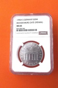 Niemcy NRD 20 marek 1990 A Brama Brandenburska NGC MS65