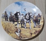 WEDGWOOD Talerz ozdobny porcelanowy w pudełku Certyfikat wieś koń konie