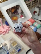 Brelok do kluczy pluszowy mini mały kotek kot