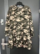 Noisy May sukienka luźny fason modny wzór moro bawełna roz.36