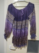 Zwiewna fioletowa bluzka z tiulu