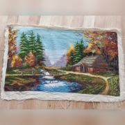 Nad rzeką-haft krzyżykowy