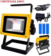 HALOGEN NAŚWIETLACZ LED 30W PRZENOŚNY LAMPA BUDOWLANY ROBOCZY AKUMULATOROWY