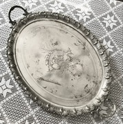 Ogromna taca owalna 77x49 cm R. Plewkiewicz W-wa 77x49 cm ca. 1900