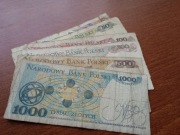Wszystkie banknoty PRL na wydruku a5 i zestaw od 20 do 1000 zł w ramkach