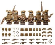 6 Figurek żołnierzy współczesnych z bronią+akcesoria kompatybilne z Lego
