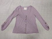 Fioletowy liliowy zapinany wełniany kaszmirowy sweter White Stuff 42