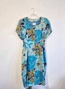 Piękna lniana sukienka vintage Betty Barclay 40 L, vintage na lato