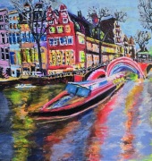 Amsterdam,  obraz akrylowy na płótnie,  40x40x2 cm