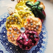 Bombka bratek pomarańczowy z kryształkami