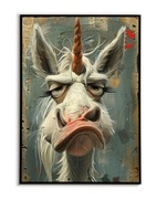 Zabawny Unicorn PLAKAT A3 Vintage, Jednorożec - trzeci plakat GRATIS