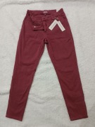 Nowe spodnie Esprit bordowe/burgundowe – slim fit – z metką