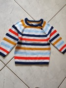 sweterek dziecięcy paski pastelowy lekki ciepły dziergany