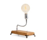 Lampa stołowa metal, drewno