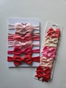 Opaski niemowlęce spinki kokardki walentynki 