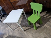 KRITTER Stolik dziecięcy, biały, 59x50 cm + Ikea Mammut krzesełko