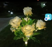 RÓŻA SZTUCZNA SOLARNA BIALA 