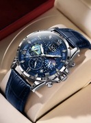 Zegarek męski LIGE kwarcowy skórzany pasek prezent dla mężczyzny