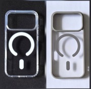 Etui/case klasyczne przezroczyste i szare z MagSafe na iPhone'a 17 pro