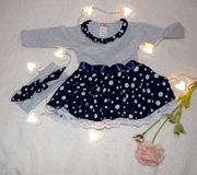 sukienka w groszki + opaska rozmiar 86