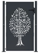Furtka ogrodowa antracytowa 100x150 cm stal motyw drzewa