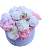 Box z kwiatów mydlanych, prezent, urodziny, rocznica, topper gratis 