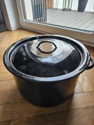 Garnek gładki duży do warzenia weków  Emalia Pleszew 32 cm 15l Okazja!