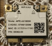 karta wifi mini pcie MT7921 Bluetooth 5.2 AX1800 Dual Band WiFi 6