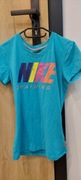 Nike damski t shirt błękitno-tęczowy rozmiar XS