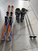 Kompletny zestaw narciarski: Blizzard RXK + Salomon 24.0 + kijki