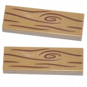 LEGO 25szt. Płytka Tile 1x3 Deska Nadruk Drewno Dark Tan 63864pb133 x25