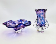 Wazon misa Hospodka Egermann czeskie szkło idealny stan