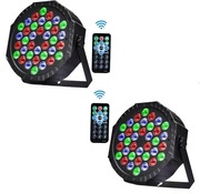 Oświetlenie sceniczne DJ-a 36 diod LED Par zestaw 2 lamp RGB pilot DMX