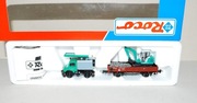 ROCO wagon platforma + unimog + koparka H0 NOWY