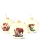 Świeca dekoracyjna w kształcie bombki choinkowej – zestaw 3 sztuki