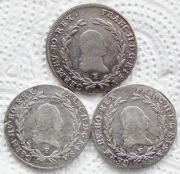 Zestaw Franciszek II.3 x 20 krajcarów 1796,1803,1804 r.F- Hall